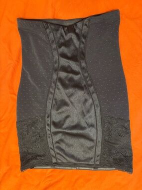 Black Lace Trim High-Waist Shaping Slip